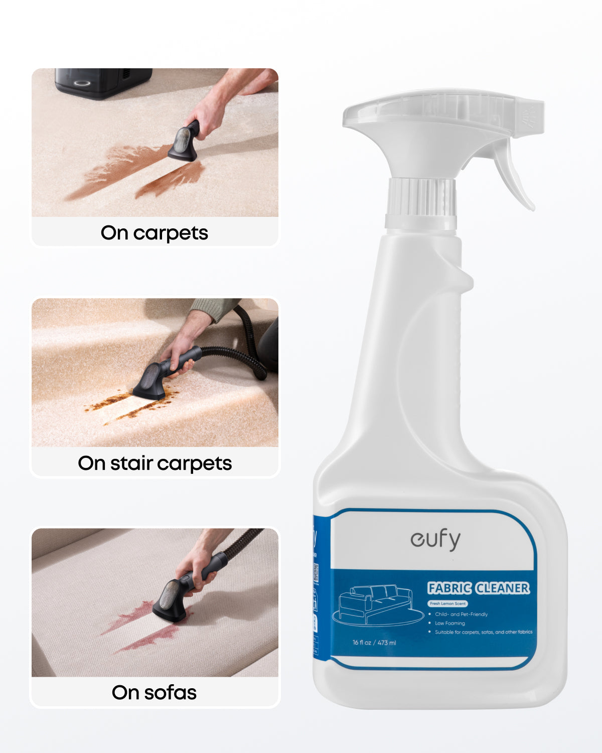 eufy Fabric Cleaner, Ready to Use, 473 ml, Fabric Cleaner, Safe, Compatible with E28