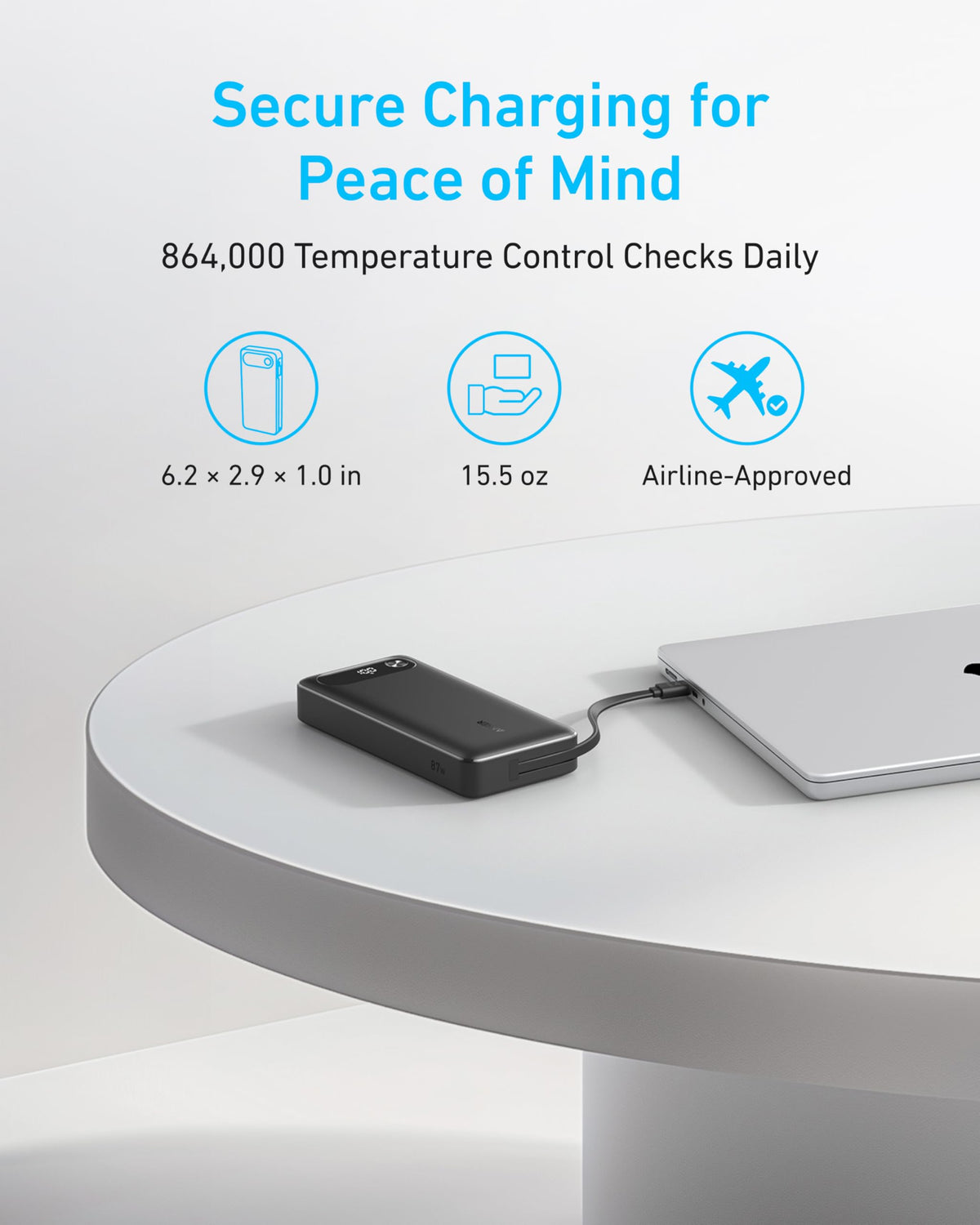 Anker portable charger with airline approval for secure charging